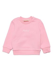 Marni Kids sweat en coton à logo brodé - Rose