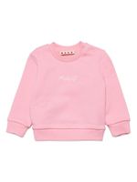 Marni Kids sweat en coton à logo brodé - Rose