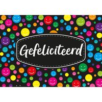 Gefeliciteerd ansichtkaart/wenskaart A5-formaat   -