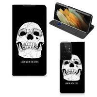 Mobiel BookCase Samsung Galaxy S21 Ultra Skull Eyes