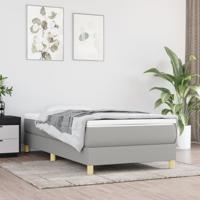 Boxspring met matras stof lichtgrijs 90x190 cm