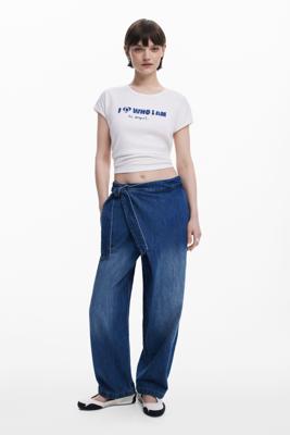 Baggy jeans in pareo-stijl - BLUE - 42