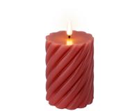 LED kaars vlameffect swirl roze 15cm LED kaars vlameffect swirl roze 15cm