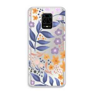 Flowers with blue leaves: Xiaomi Redmi Note 10 Lite Transparant Hoesje