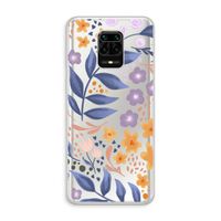 Flowers with blue leaves: Xiaomi Redmi Note 10 Lite Transparant Hoesje