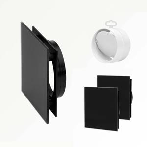 Sunshower ventilatierooster t.b.v. Pure, Pure Duo, Pure XL, Deluxe 2 stuks 13x13cm black