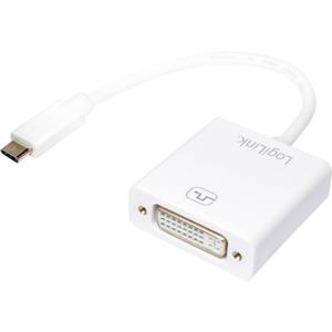 LogiLink UA0245A USB / DVI Adapter [1x USB 3.2 Gen 2 stekker C (USB 3.1) - 1x DVI-bus 24+5-polig] Wit 14.00 cm