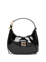 Miu Miu sac cabas verni à logo - Noir