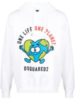 DSQUARED2 hoodie à logo imprimé - Blanc - thumbnail