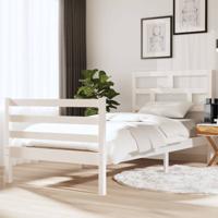 Bedframe massief hout wit 90x190 cm