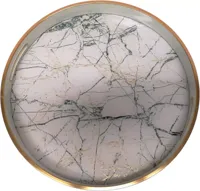 Dienblad aluminium marmerlook 45x3.5cm wit, goud