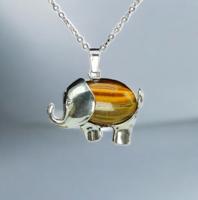 Ketting met olifant en tijgeroog - Tijgeroog - Spiritueelboek.nl