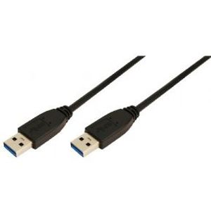 LogiLink 2m USB A - USB A 3.0 M/M USB-kabel USB 3.2 Gen 1 (3.1 Gen 1) Zwart