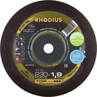 Rhodius 206260 Doorslijpschijf recht 230 mm 1 stuk(s) RVS, Staal