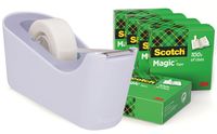 Scotch verzwaarde plakbandafroller inclusief 6 rollen Scotch magic tape, lavendel - thumbnail