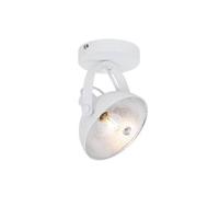 QAZQA Industriële plafondlamp wit met zilver 15 cm verstelbaar - - thumbnail