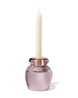 051 2-in-1 Kandelaar 8.5x10cm Glas Transparant Roze (roze)