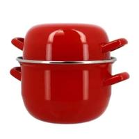 Pentola per cozze - MENASTYL - 3645562 - Acciaio smaltato - Nero - 18 cm - 2,7 litri - Adatta a tutti i piani cottura, inclusa l'induzione