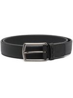 Zegna ceinture en cuir à détails de coutures - Noir