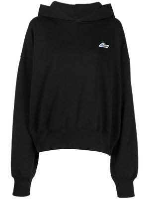 We11done hoodie en coton à logo brodé - Noir