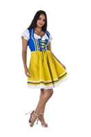 Mini dirndl blauw-geel