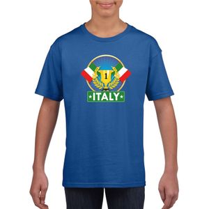 Blauw Italie supporter kampioen shirt kinderen