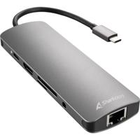 Sharkoon usb 3.0 type c combo adapter dockingstation (donkergrijs)