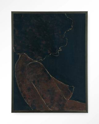 Urban Cotton Wandkleed 'Cococure' 110 x 145cm in Floating Frame - black