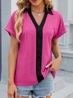 Casual Color Block Loose Shirt