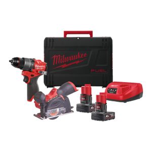 Milwaukee M12 FPP2G2-402X | M12 FUEL powerpack (M12 FPD2, M12 FCOT, 2 x M12 B4, 1 x C12C lader, 1 x HD Box) - 4933480592 4933480592