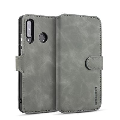 Dg. MING retro olie kant horizontale flip case met houder & kaartsleuven & portemonnee voor Huawei P30 Lite (grijs)