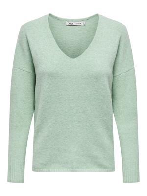 Only Onlrica Life L/s V-neck Pullo Knt Noos Trui Lichen W. Melange