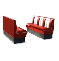 Classic Retro Diner Bank Bel Air HW150 Rood