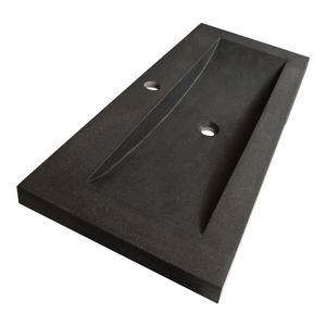 Sanituba Corestone wastafel basalt met kraangat 120cm