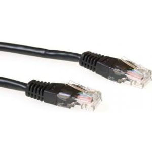 ACT Zwarte 2 meter U/UTP CAT6 patchkabel met RJ45 connectoren