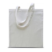 Basic katoenen schoudertasje in het wit 38 x 42 cm - Schoudertas - thumbnail