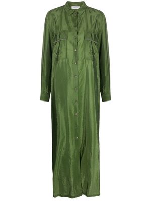Fabiana Filippi robe-chemise satinée à coupe longue - Vert