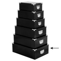 5Five Opbergdoos/box - zwart - L48 x B33.5 x H16 cm - Stevig karton - Blackbox   -