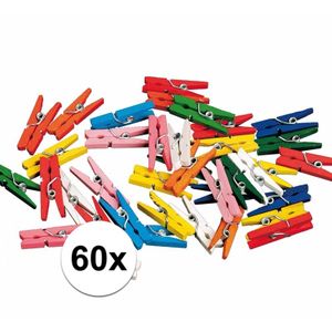 60x miniknijpertjes gekleurd