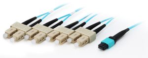Equip MTP/SC 50/125Î¼m 7.0m 7m MTP 4x SC Cyaan Glasvezel kabel