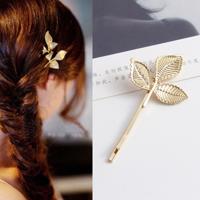 2 PC'S beste cadeau voor vrouwen Hair clip heldere haarspeld eenvoudige haar styling accessoires (gouden Trefoil)