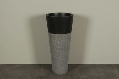 Staande Terrazzo Wastafel Zwart Rond 90x40 cm | TZS PS01z