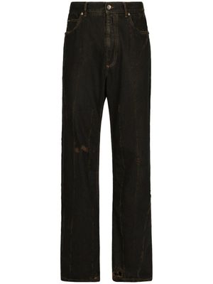 Dolce & Gabbana pantalon en coton à coupe droite - Noir