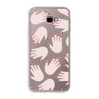 Hands pink: Samsung Galaxy J4 Plus Transparant Hoesje