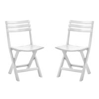 Set van 4x stuks witte kunststof klapstoelen voor binnen en buiten