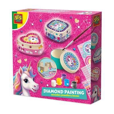 SES unicorn diamond painting houten sieradendoosjes
