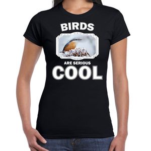 Dieren boomklever vogel t-shirt zwart dames - birds are cool shirt