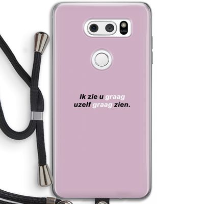 uzelf graag zien: LG V30 Transparant Hoesje met koord