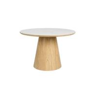 Housecraft Living Almira Eettafel Rond 115 cm Hout Wit| Bruin