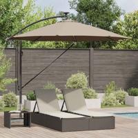 Cantilever Banana Parasol met slot Taupe 294 x 294 x 248 cm